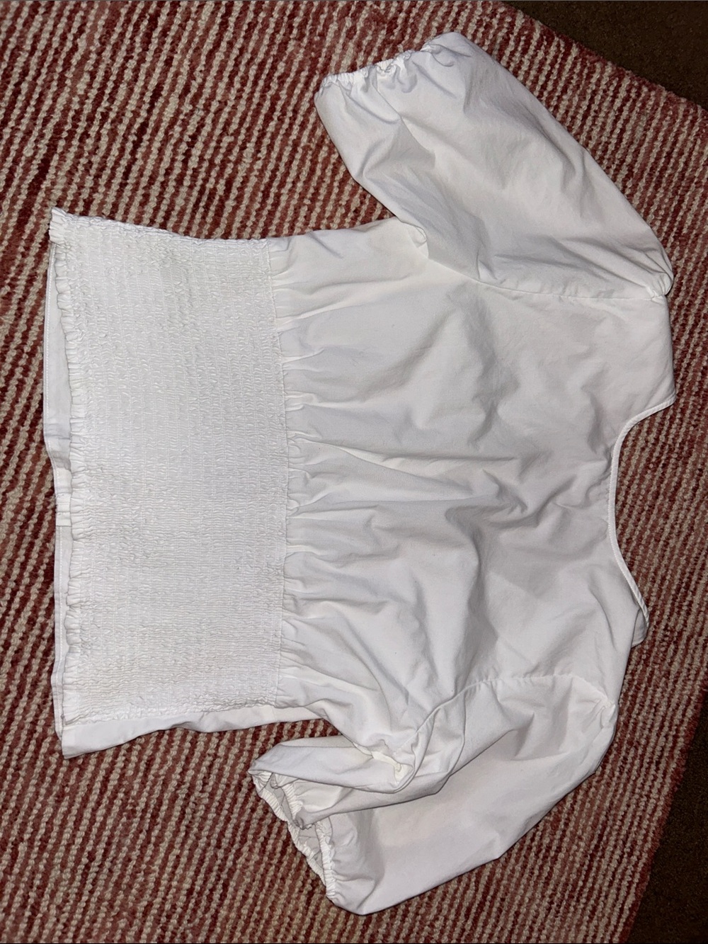 Abercrombie & Fitch White V-Neck Puff Sleeve Blouse - Picture 4 of 5